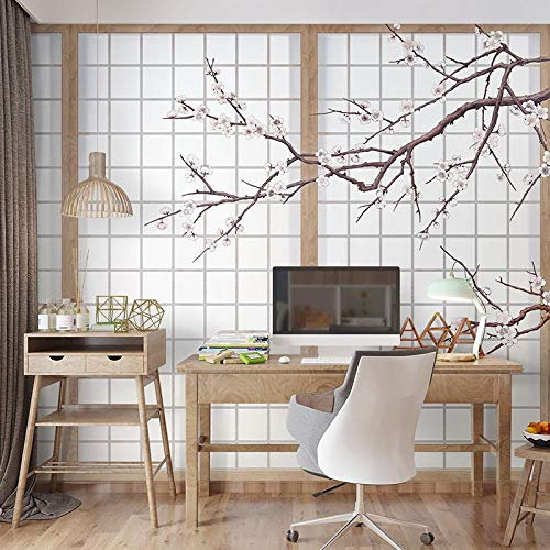 ZZXIAO Papel tapiz 3D de flores y pájaros antiguos, restaurante de sushi japonés, fondo de tatami, Mural, dormitorio, pared Decoración Fotomural sala Pared Pintado Papel tapiz no tejido-430cm×300cm