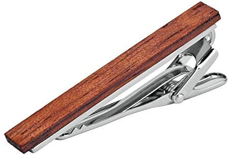 Whoiy Krawattennadel Braun, Krawattenklammer Set Edelstahl Rechteckig für Männer Kostenlose Gravur mit Geschenkbox