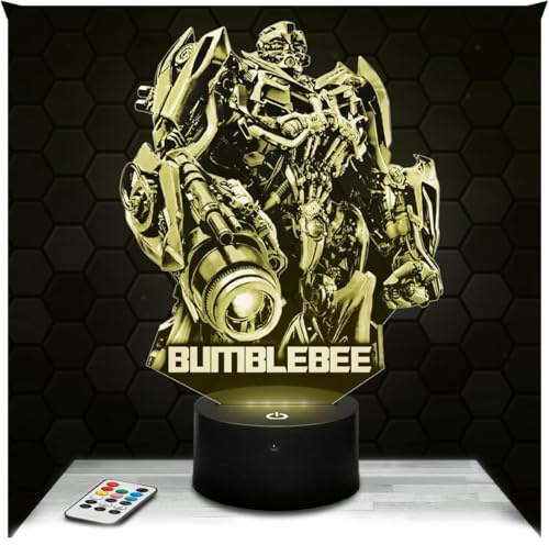 Lampephoto.fr - Bumble bee 3D Lampe, Touch Nachtlicht, Kinofilm Geschenk, 3D Led Illusion Geschenkidee Weihnachten Geburtstag Junge und Mädchen, Dekoration Kinder und Erwachsenenzimmer TOP