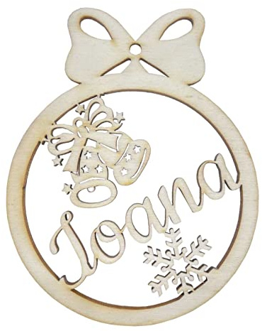 Weihnachtsbaumkugel aus natürlichem Birkensperrholz mit Wunschnamen - Personalisierte Weihnachtskugel, Weihnachtsbaumschmuck, Weihnachtsdeko aus Holz - schöne Geschenk-Idee zu Weihnachten (Style 10)