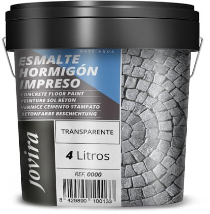 JOVIRA PINTURAS Smalto per cemento stampato, per il ripristino di pavimentos de cemento.(4 Litri, Trasparente)