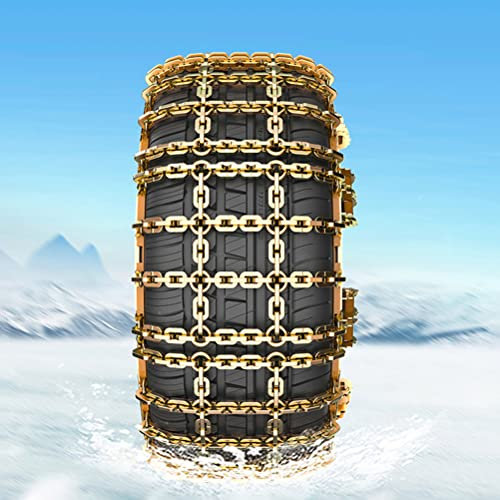Cadenas de nieve para coche, cadenas de neumáticos de emergencia, universales antideslizantes, hebilla de sujeción automática integrada, cadenas de seguridad universales para vehículos SUV (grande: