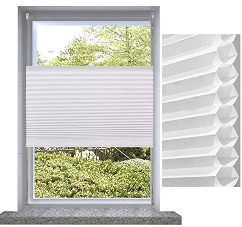 YHBZ Wabenplissee für das Büro,Weiß-schnurlose Verdunkelungsrollos,Cellular Jalousien für Schlafzimmer,Easy Lift Sonnenschutz,für Fenster und Türen,Anpassbar,A-55x100cm/21.7 * 39.4in