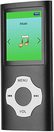 Portable MP3 Player, 1.8 Inch LCD Screen MP3 Player Media, HiFi Music Player Support MP3 Recording FM Radio Ebook Image Viewer, with Earphones (Black)