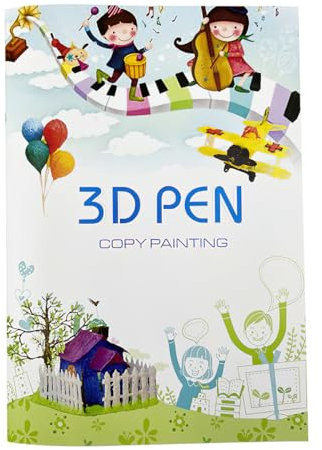 3D-Zeichenbuch, 20 Blatt, doppelseitig Motive Schablonen, 40 Muster für DIY-Modell