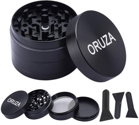 Herb Grinder, Spice Grinder with Pollen Catcher and Magnetic Top, Portable Grinder for Dry Herb and Spice (50mm)