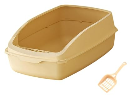 Sharplace Bac à litière pour Chat, Toilettes pour Chat, bac à litière pour Chat, bac à Sable Semi-fermé pour Lapin, Chats d'intérieur, Petits Animaux de, Jaune