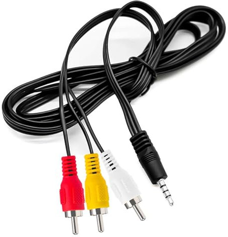 VIEVRE Cavo AV da 3,5 mm a RCA, cavo S video, RCA a jack 3,5, 3,5 jack a RCA, RCA a 3,5 mm, cavo RCA, cavo audio per smartphone, lettori MP3, tablet, altoparlanti, home cinema, 1 m