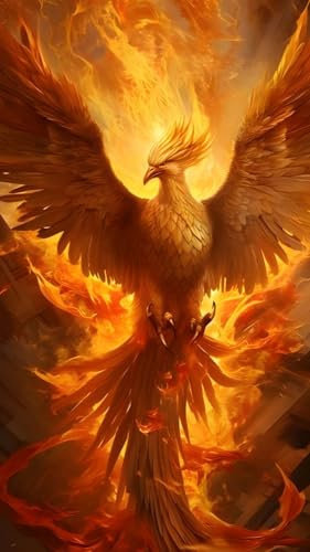 ZHUMUTO Diamond Painting Erwachsene Groß XXL 40x70cm Feuer Phönix Gold