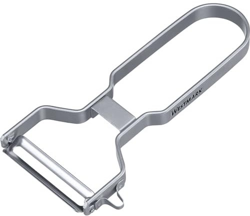 Westmark Pelador de Acero Inoxidable, Pelador en forma de U con cuchilla de corte doble cara y descorazonador para partes dañadas, Para usuarios diestros o zurdos