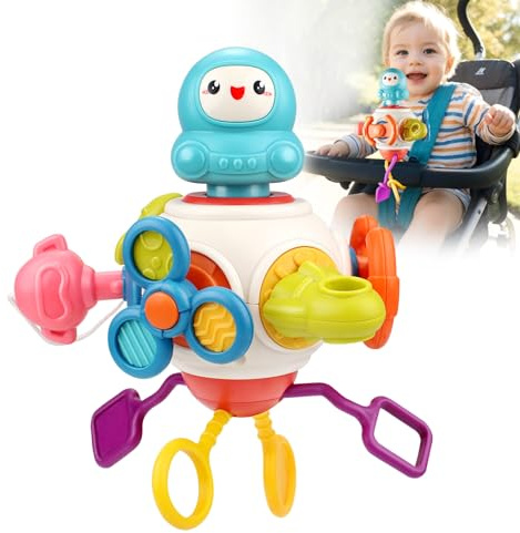 Montessori Toys for 1 2 Years Old Sensory Toys for Toddlers 1-3 8-in-1 Busy Board Activity Cube Baby Gifts for 6-18 Months Infant Boys Girls Airplane Plane Car Travel Toys Educational Learning