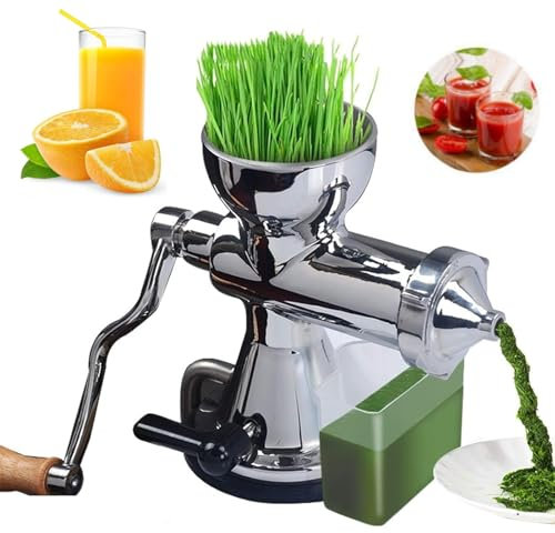LHQYA Spremiagrumi Manuale per Erba di Grano, Pressa Manuale Commerciale per Erba di Grano in Acciaio Inossidabile, Diametro Ingresso: 9 Cm/Spessore Desktop Fisso: <5,5 Cm/2 modalità Installazione