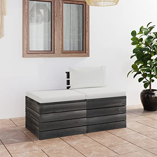 ShGaxin 2-TLG. Garten-Sofagarnitur aus Paletten mit Kissen, Lounge Gartenmöbel Set, Möbelsets, Balkon Möbel, Gartenlounge, Sitzgruppe, Gartensofa, Kiefernholz
