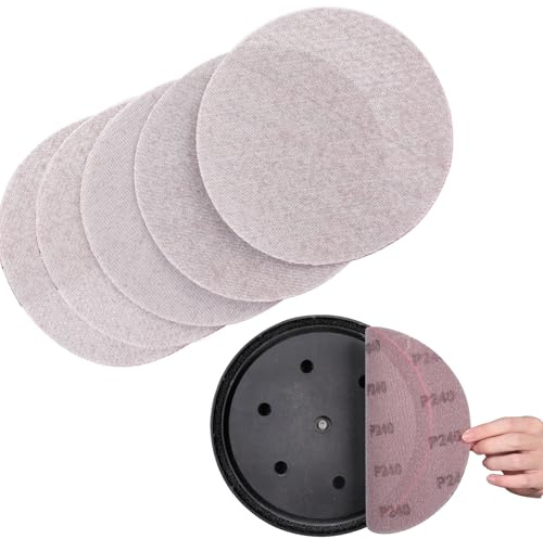 Sruhrak Schleifgitte 225 mm Klett, 25 Stück Körnung 240 Schleifnetz Set | Effiziente Staubentfernung Abranet für Ttrockenbau Wandschleifer, Netzschleifpapier für Holz, Metall, Auto, Lack