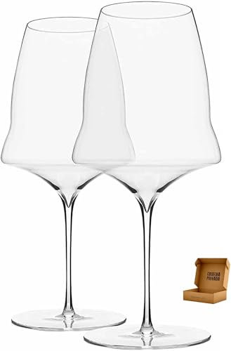 Genérico 2 Copas Josephine Tinto Nº3 - Envio 24 h - Josephinenhütte - Fabricadas a mano - Juego de 2 - Copas Regalo Elegantes - Crital Fino Resistene (Nº3) - Envío en Caja Reforzada Cosecha Privada