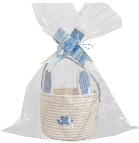 Fruusv Cesta de Pascua, cesta de conejo, cesta de huevos, cesta de decoración de Pascua, cesta de golosinas para fiesta, bolsa de huevos de Pascua, cesta de Pascua para golosinas, regalo