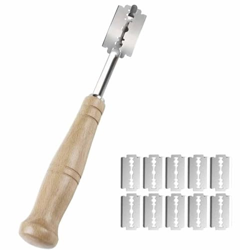 Bread Lame Cutter, Premium Scoring Knife, Bread Bakers Lame Slashing Tool for Cut Sourdough Bread's Pattern, Bread Scoring Tool for Bread Baking Supplies, with 10 Pieces Replaceable Blades