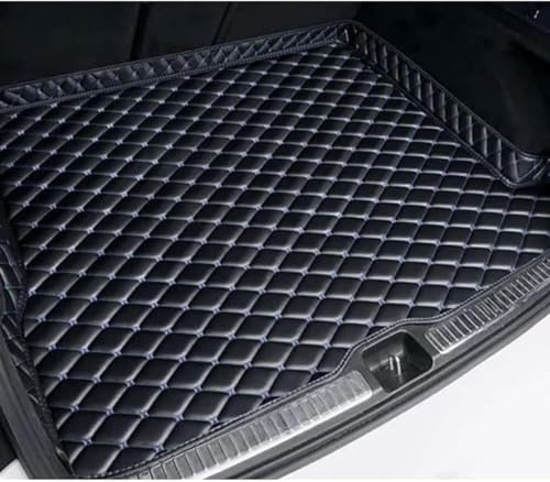 WNFVYP Auto Leder Kofferraumwanne für VW T-Cross 2019-2023 2024 2025,Wasserdicht Antirutsch Kofferraummatten Cargo Teppich Langlebiges Kofferraumschutz Zubehör,E/Blueline