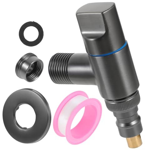 HOMSFOU Kitchen Tap Pull Out Hose Laundry Faucet Brass Cold Water Automatic Shut-Off Outdoor Faucet Handle Bathroom Accessories