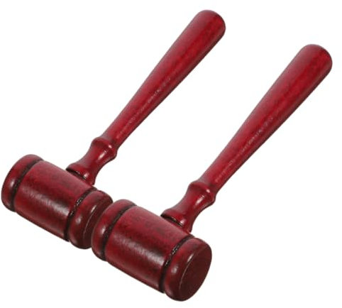 PERSELOSO 2pcs Judge Gavel Wooden Court Hammer Toy for Role Play Cosplay Accessory Auction Gavel