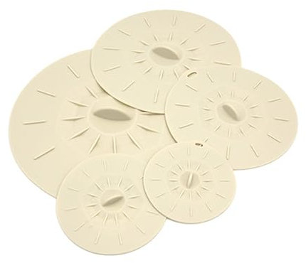 Coperchi in silicone per la conservazione degli alimenti, 5 coperchi in silicone per microonde, 5 misure, riutilizzabili, con ventosa, per tazze, ciotole, piatti, pentole, padelle, padelle, padelle e