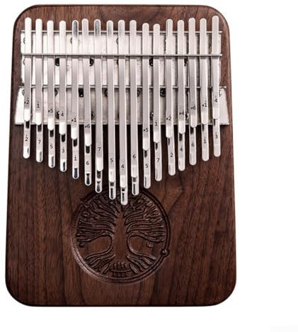 Kalimba de 34 teclas en elegante acabado de nogal negro con herramientas necesarias para música en cualquier lugar (llave C)