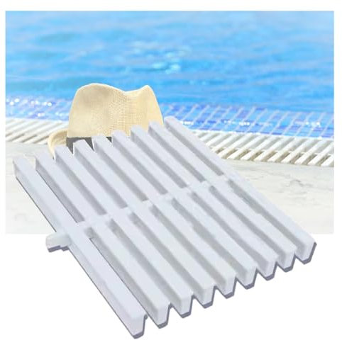 HBALDTEDC Rejilla de desbordamiento de desagüe de Piscina, Rejilla de Drenaje de plástico for Piscina, Color Blanco, Varios tamaños, Paquete de Varios(20x100CM/5pieces)