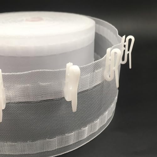 Hoonng Gardinenband, Vorhangband zum Aufnähen, Faltenband für Wellenvorhang Schallschutz Vorhänge, 75 mm Breit Karte a 3M