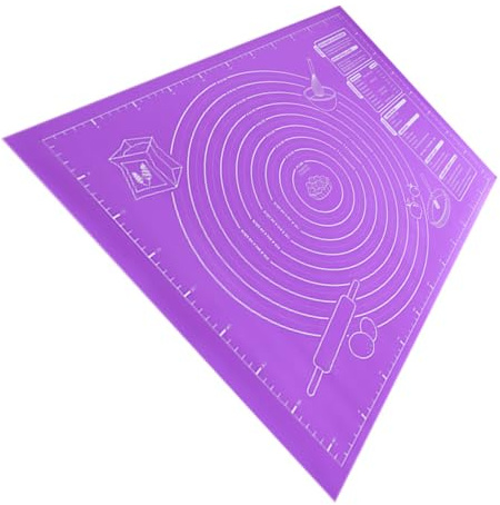 Zerodeko Tapete de Silicona para Hornear Antideslizante con Medidas Estera Reutilizable para Masa y Pastelería para Cocina Panadería y Pizza Color Púrpura
