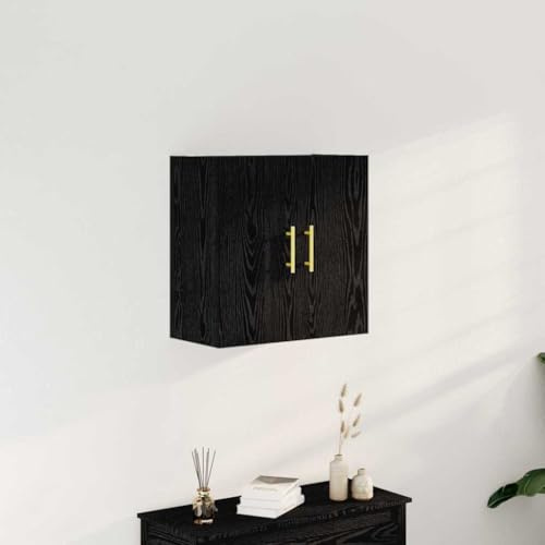 Frdhee Armadietto da ufficio, cassetti, armadietto da parete, colore nero, effetto rovere, 60 x 31 x 70 cm, materiale in legno, per ufficio, garage, camera da letto, facile da montare