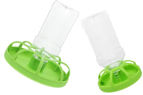 MAGICLULU Lot de 2 Sets de Mangeoires à Pigeons en Plastique, Petit Récipient pour Aliments pour Poussins et Volailles, Distributeurs de Nourriture pour Cage à Cailles, Capacité Élevée,