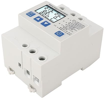 FTVOGUE Protecteur Automatique de Surtension et de sous-Tension AC230V 1A-63A, avec Protection Réglable Contre Les Surtensions, Les sous-tensions et Les Fuites, pour la en Temps Réel et