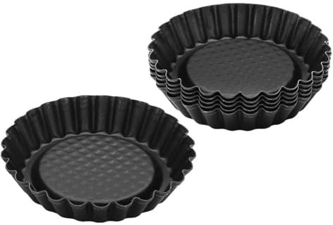 Zenker Set Stampo Mini Size per Crostatine Ø10,5cm, Carbon Steel rivestito in antiaderente Teflon Confezione da 6pz Temp Max 230°C Dimensioni Ø10,5x2 cm Linea Black Metallic
