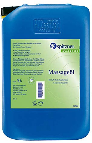 Spitzner Massageöl 10 Liter, Unparfümiert, für Erwachsene, unisex, Fitness- und Sportbegeisterte, Therapeuten
