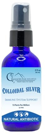 Glacier Peak Holistics Colloidal Silver - Natural Antibiotic Spray for Dogs & Cats, Holistic Remedy for Internal & External Use, Anti-Itch, Wound Healing, and Skin Irritation in Pets - 2oz