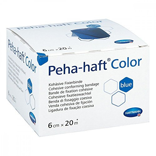 Hartmann 9324731, Peha-Haft Farbe Blau Kohesiver Elastischer anpassender Verband, 6 cm x 20 m