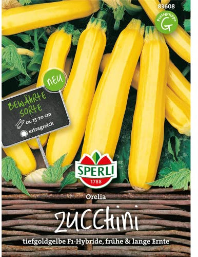 83608 Sperli Premium Zucchini Samen Orelia | Früh | Lange Ernte | Gelbe Zucchini | Zuchini Saatgut | Zucchini Gelb