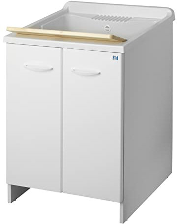 Möbel Waschbecken Negrari Magische Größe 45x50 60x50 60x60 L60 L45 P50 P60 H85 cm weiß Spüle Innenraum Badezimmer Waschküche Base Mobile Holz Schale Spüle Spülbecken Kunststoff Achse Kiefer lackiert