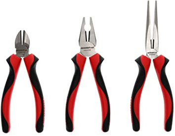 GEDORE Red Pinze Universale, Set di 3 Pezzi, Utensili con Pinza Universale, Tronchese Laterale e Pinza a Becchi Mezzotondi, R28002003