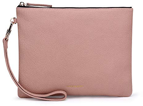 Damen Echtes Leder Clutch Schaffell Geldbörse Abendtasche mit Handschlaufe