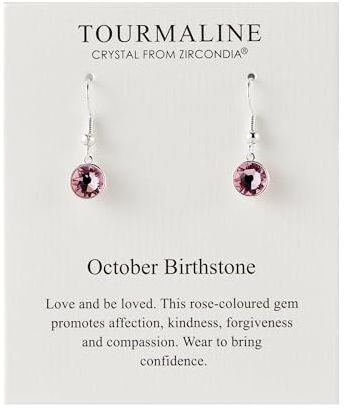 Philip Jones October Birthstone Drop Earrings Created with Tourmaline Zircondia® Crystals