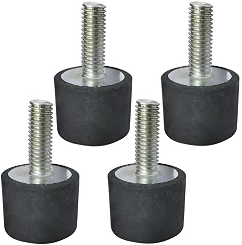 AERZETIX - C48899 - Satz von 4 - Gummipuffer rundfüße schwingungsdämpfer Isolierung - Gewinde M6 - Ø20mm H:15mm - shorehärte 40 ± 5 - aus Gummi und Stahl - belastung 210N