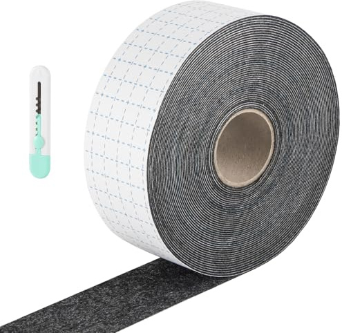 PLCatis Filz Selbstklebend 12Meter Lang Filzband Selbstklebend 5cm Breit | Leicht Zuschneidbar Filzrolle Filzgleiter Rolle Möbel Können Leicht Verschoben Werden Ausgezeichnete Klebekraft 1 Rolle