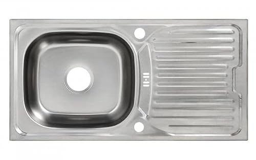 Edelstahlspüle Eckig Campingspüle 86 x 43,5 cm Edelstahlspüle Einbauspüle Aufbauspüle Spülbecken Spüle Küchenspüle