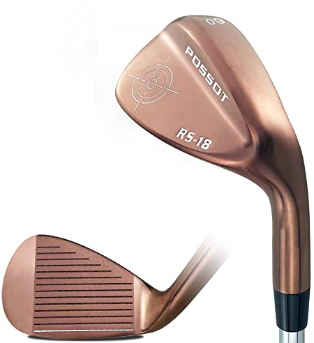 POSSOT 3 PCS Wedge Set or Individual Golf Wedges, Available in 56° Sand Wedge for Man and Woman Right Hand with Rubber Grip, Gold.