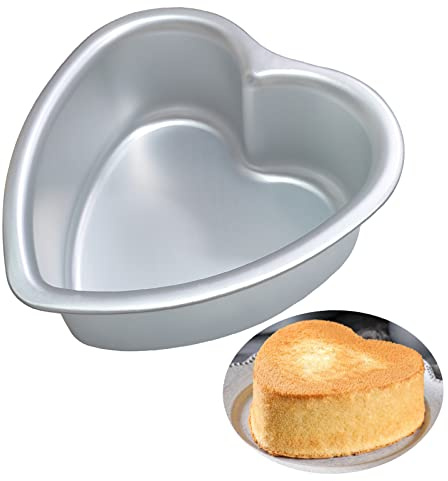 kefyixc Heart Shaped Cake Pan - 6x3 Inch Aluminum Cake Tin for Weddings, Parties, and Family Occasions Make cake pans for 1-2 servings, heart-shaped small cake pan