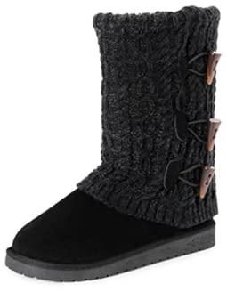 MUK LUKS Women's Cheryl Boots, Jet Black, 9