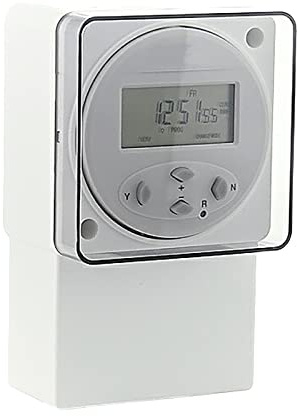 SPARES2GO Digital Immersion Heater Timer General Purpose 24 Hour 7 Day Programmable Wall Mounted Timeswitch