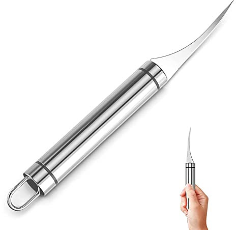 Throushine Migneaux Outil d'éplucheur de moustaches de crevettes en acier inoxydable