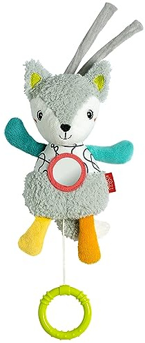 Fehn Mini-Spieluhr Fuchs – Kuscheltier & Einschlafhilfe für Babys | Aufzieh-Spieluhr mit sanfter Melodie Weißt du wieviel Sternlein – beruhigt Kleinkinder in jeder Situation, ab 0 Monaten